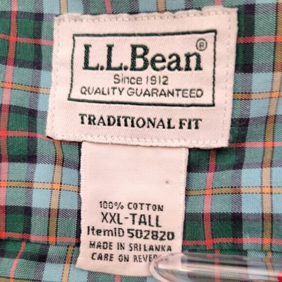 LL Bean Button Down Shirt Men's XXL TALL Short Sleeve Traditional Fit Lot of 5 - Picture 9 of 16